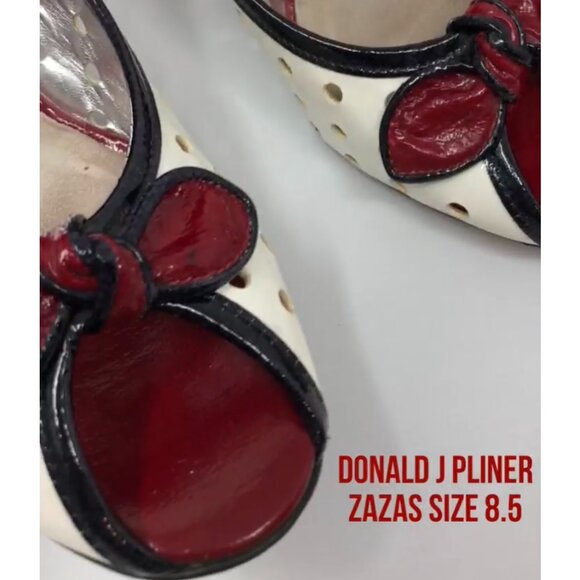 VTG Donald Pliner Open-Toe Pumps Heels Patent Leather 8.5 whimsigoth 80s 90s - Picture 5 of 11